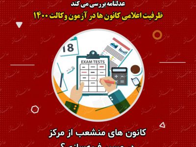 عدلنامه بررسی می کند؛ظرفیت اعلامی کانون ها در آزمون وکالت ۱۴۰۰/کانون های منشعب از مرکز در مسیر فربه‌سازی؟